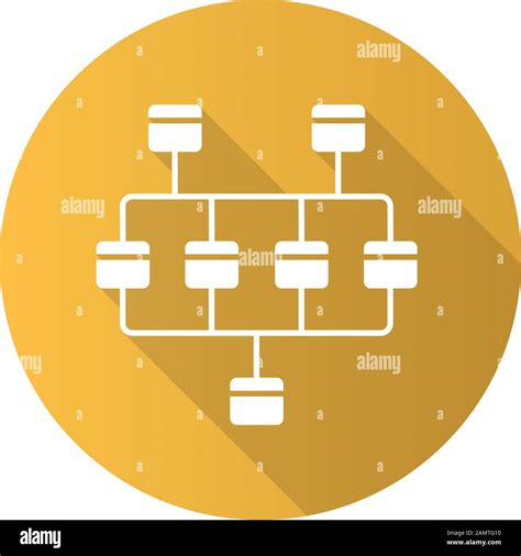 Netzwerkdiagramm Flaches Design Mit Langer Schatten Glyphe