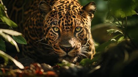 Premium AI Image | Jaguar in amazon rainforest background