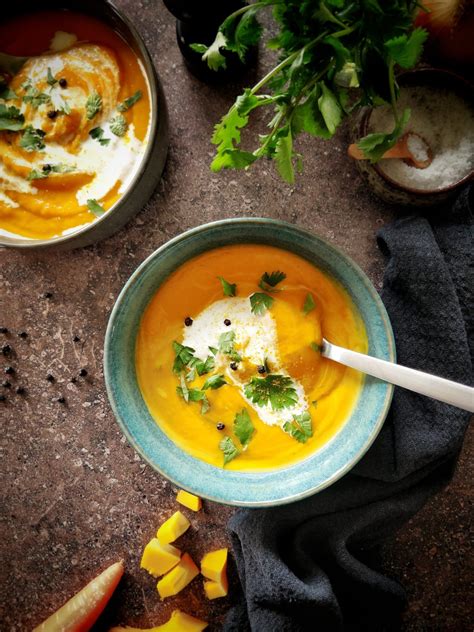 Velouté de potimarron au curry coco