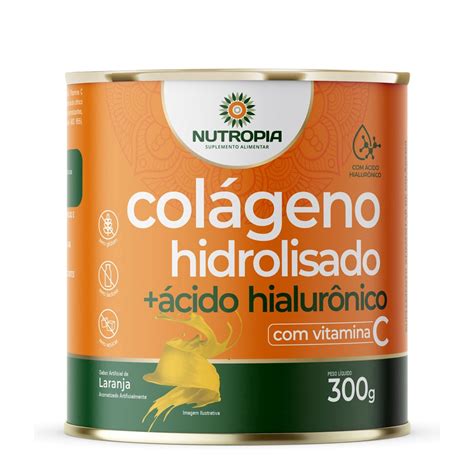 Colágeno Hidrolizado Acido Hialurônico 300g Laranja Nutropia Submarino