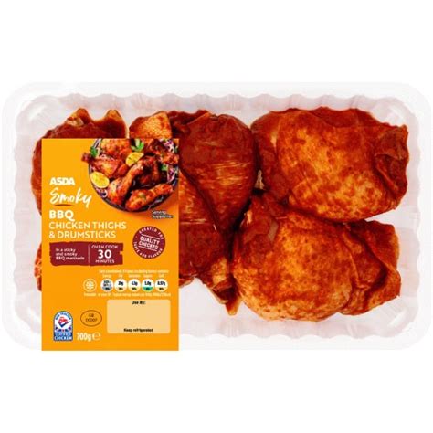 ASDA Smoky BBQ Chicken Thighs Drumsticks 700g Compare Prices