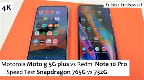 Motorola Moto G 5G Plus Vs Redmi Note 10 Pro Speed Test Snapdragon