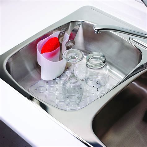 Umbra Sinkit Sink Liner With Attached Utensil Caddy White