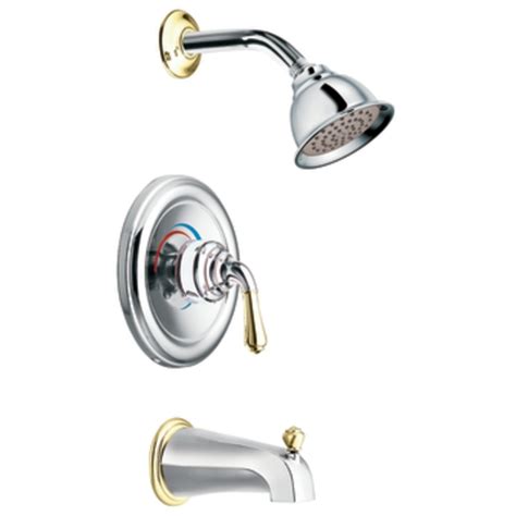 Moen T2449CP Monticello Chrome Polished Brass Posi Temp Tub Shower