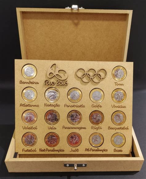 Expositor MDF as 17 Moedas das Olimpíadas Rio 2016