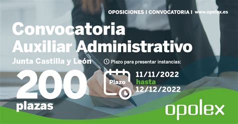 Convocatoria Auxiliar Administrativo JCYL 2022 Opolex