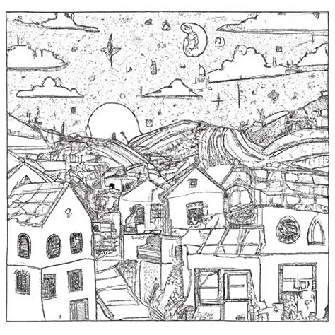 Desenho Para Relaxar - 20 Desenhos De Paisagens Noturnas Para Colorir E Relaxar