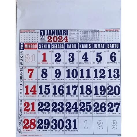 Jual Kalender Dinding Sponsor Ukuran Besar Jumbo Kertas Hvs Gr