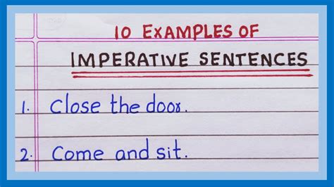 Examples Of Imperative Sentences In English 5 Examples 10