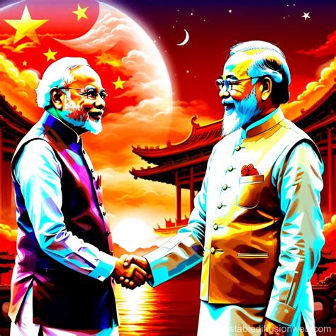 Modi Shaking Hands With Mao Zedong Image Stable Diffusion Online