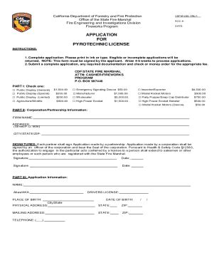 Fillable Online Osfm Fire Ca ADDED BY VM Application For Pyrotechnic