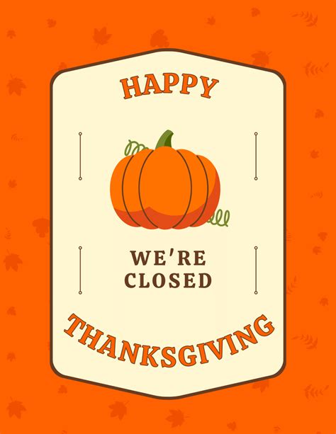 25 Free Printable Closed For Thanksgiving Signs The Joy Of Ts