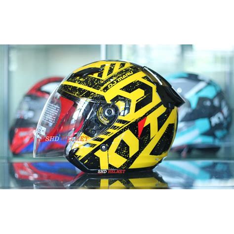 Jual Helm Kyt Dj Maru Motif Seri Crimpson Black Yellow Kyt Half Face