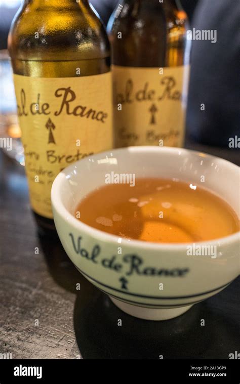 Selective Focus View Of Famous Traditional French Apple Cider From The