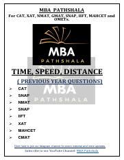 Time Speed Distance Cat Xat Nmat Gmat Snap Iift Mahcet