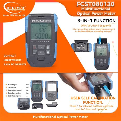 FCST Optical Power Meter 50 26dBm 4 In 1 Multifunction Fiber Network