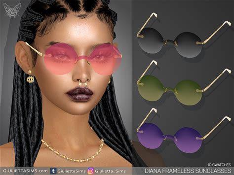 The Sims Resource Diana Frameless Sunglasses Heart Hoop Earrings