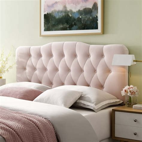 Annabel King Diamond Tufted Performance Velvet Headboard In Pink