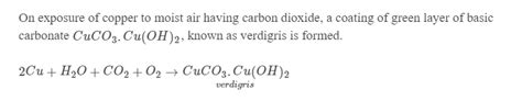 If Copper Is Kept Open In Air It Slowly Loses Its Shining Brown