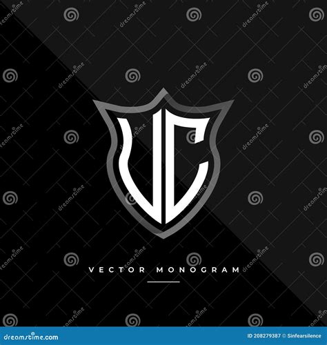 Letter VC Logo Design. Silver Shield V C Monogram Minimal Monogram ...