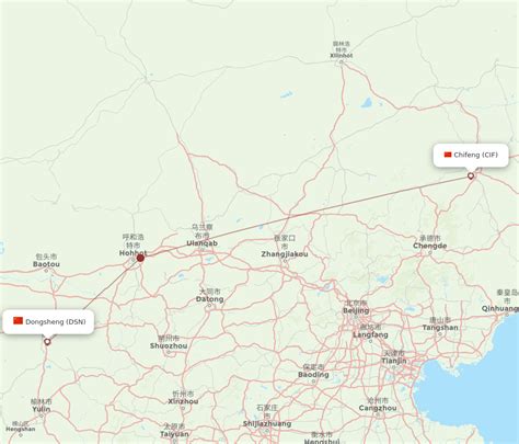 All Flight Routes From Chifeng To Dongsheng Cif To Dsn Flight Routes