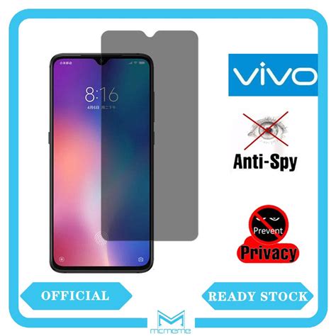 9H Privacy Tempered Glass Anti Spy Screen Protector VIVO Y16 Y30 5G