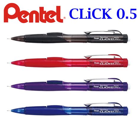 PENTEL Click Mechanical Pencil Side Click Button 0 5 Japan Eraser Twist