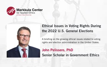 John Pelissero Delivers Government Ethics Briefing On U S Voting