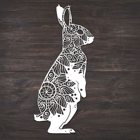 Rabbit Svg Mandala Svg Boho Svg Intricate Weeding Recommended For