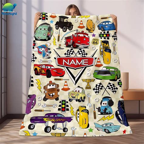 Personalized Pixar Cars Blanket Boy Name Blanket Lightning Mcqueen