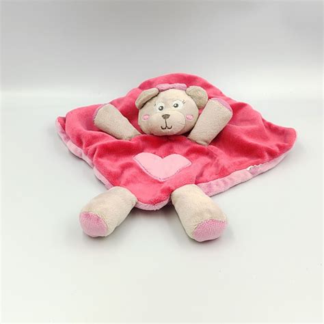 Doudou Plat Ours Beige Rose KIMBALOO