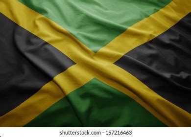 Waving Colorful Jamaican Flag Stock Illustration 157216463 Shutterstock