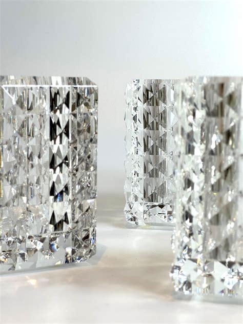 Modernist Style Clear Optical Glass Votive Candle Holders By Veritas Home For Sale At 1stdibs