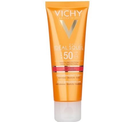 IdÉal Soleil Cuidado Anti Edad 3 En 1 Spf 50 Crema Solar Rostro Con