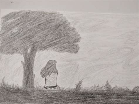 Sad Girl Sitting Under Tree Sketch Lonely Girl Sad Girl Tree Sketches