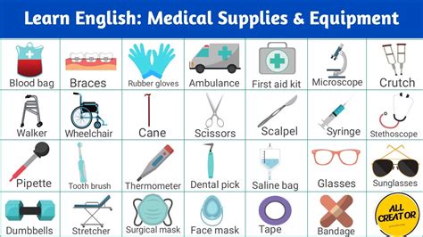 Learn English Vocabulary Medical Supplies And Equipment Medical Allcreatorb Vocabulary