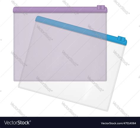 Clear Plastic Envelope Bags With Zip Lock Vector Image