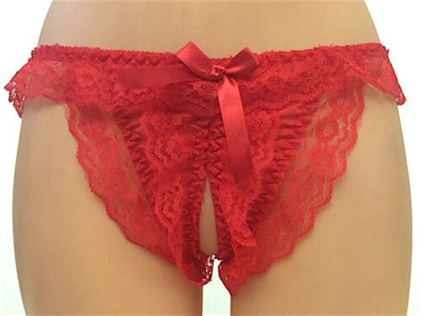 Sexy Damen Tanga Strings Aus Spitze Dessous Offener Schritt G String