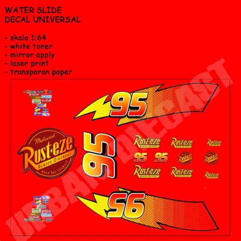 Hot Wheels Decal White Toner Lightning McQueen Shopee Singapore