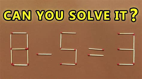 Fix The Equation By Moving 1 Stick Tricky Matchstick Puzzles With