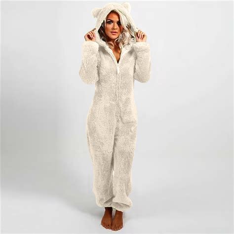 Bcresic Dealsadult Onesie Pajamas For Women Pluse Fleece One Piece Pajama Jumpsuit Sleepwear