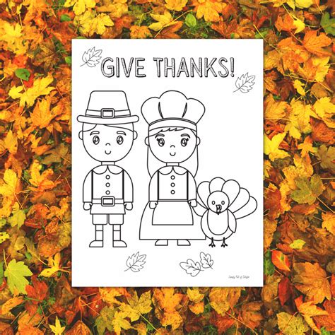 Cute Thanksgiving Pilgrim Coloring Pages (Free Printable)