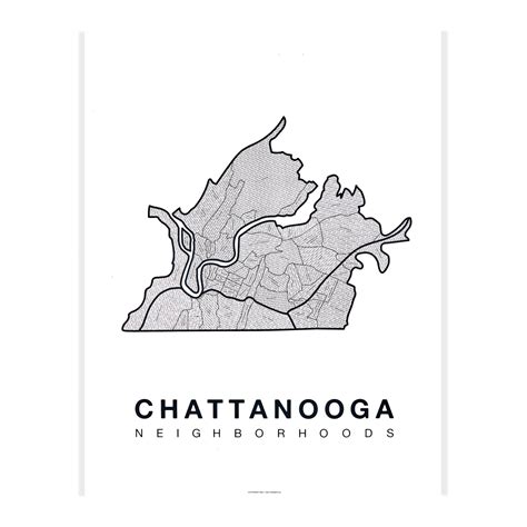 Chattanooga Neighborhood Map | Chattanooga Map Art – Native Maps