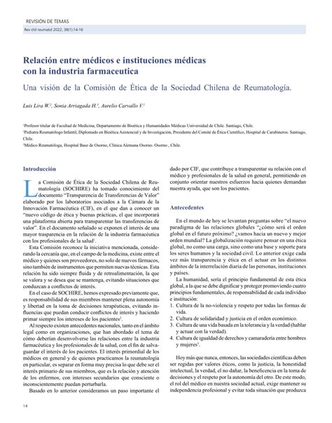 Pdf Relaci N Entre M Dicos E Instituciones M Dicas Con La Industria