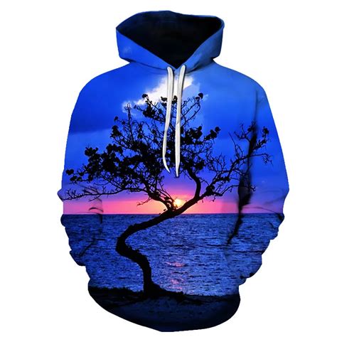 2018 New Ocean Scenery 3d Hoodies Menwomen 2018 Autumn Winter Hoodie