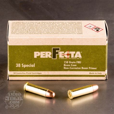 38 Special Ammo 50 Rounds Of 158 Grain Full Metal Jacket Fmj By Fiocchi