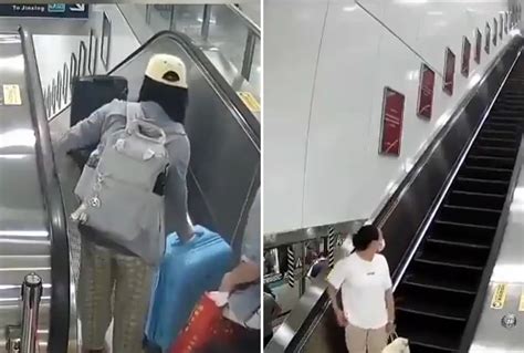 Video Clueless Tourist Wipes Out Fellow Passenger At Airport