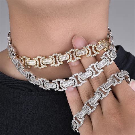 New Custom Hip Hop Jewelry Diamond Necklace Iced Out Luxury Cuban Men