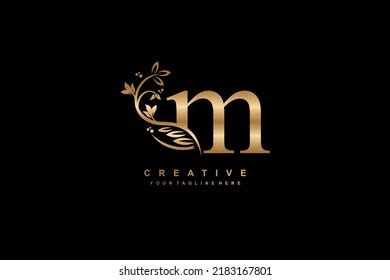 Luxury Elegant Gold Letter M Logo Stock Vector Royalty Free