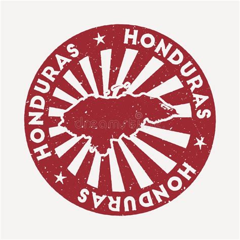 Sello Postal De Honduras Sello De Silueta De Mapa Diseño Circular De